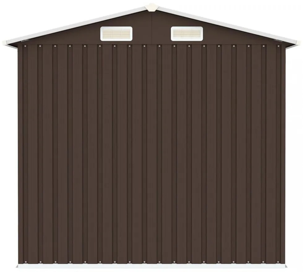 barna horganyzott acél kerti fészer 205 x 129 x 183 cm