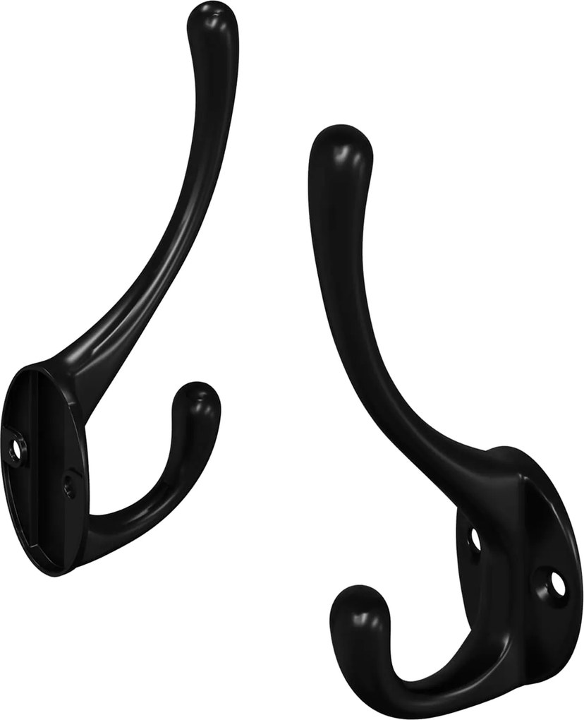 vidaXL Ruhafogó 2 pcs Fekete 102 x 29 x 47 mm Cink Ötvözet