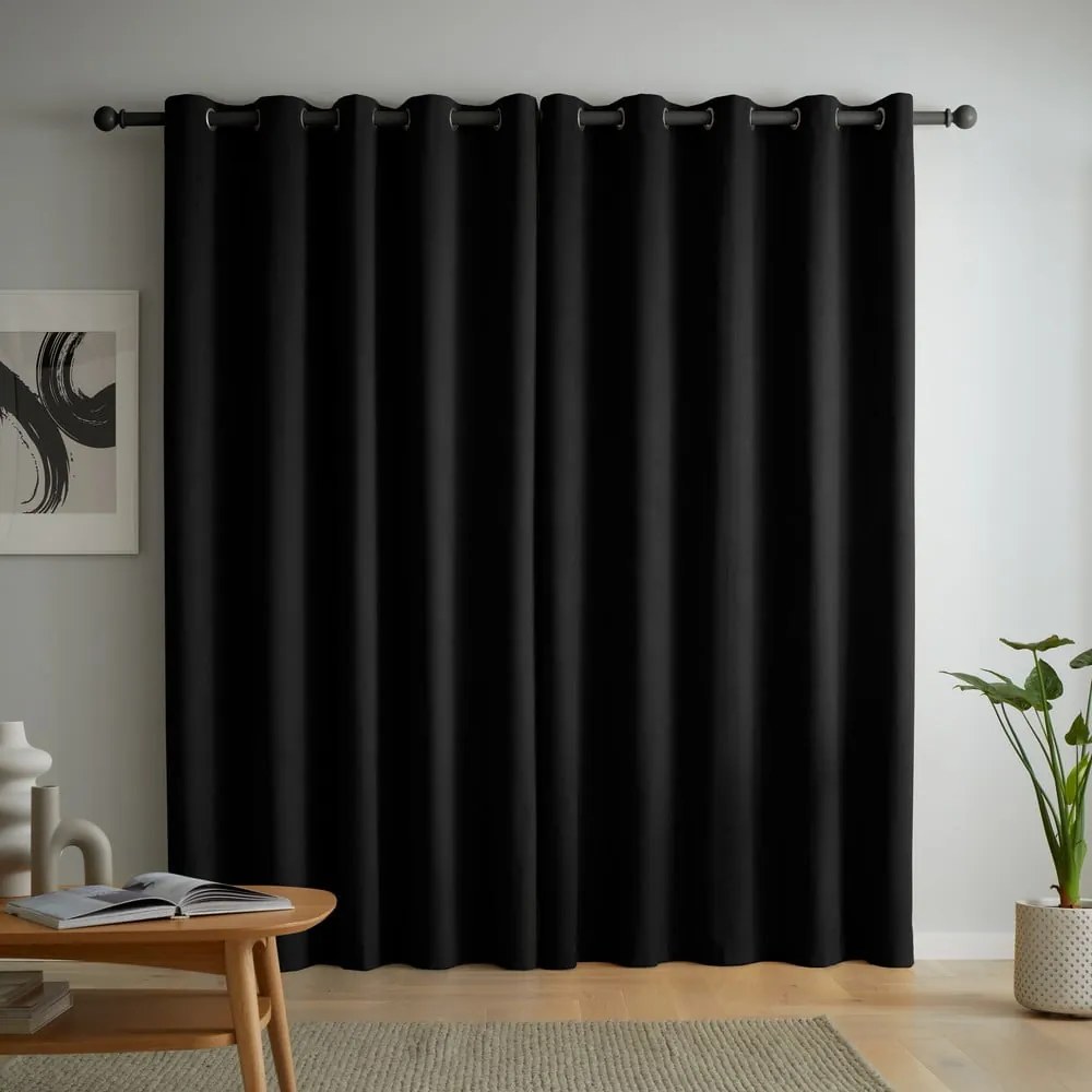 Fekete bársony sötétítő függöny szett 2 db-os 117x183 cm Wilson – Catherine Lansfield