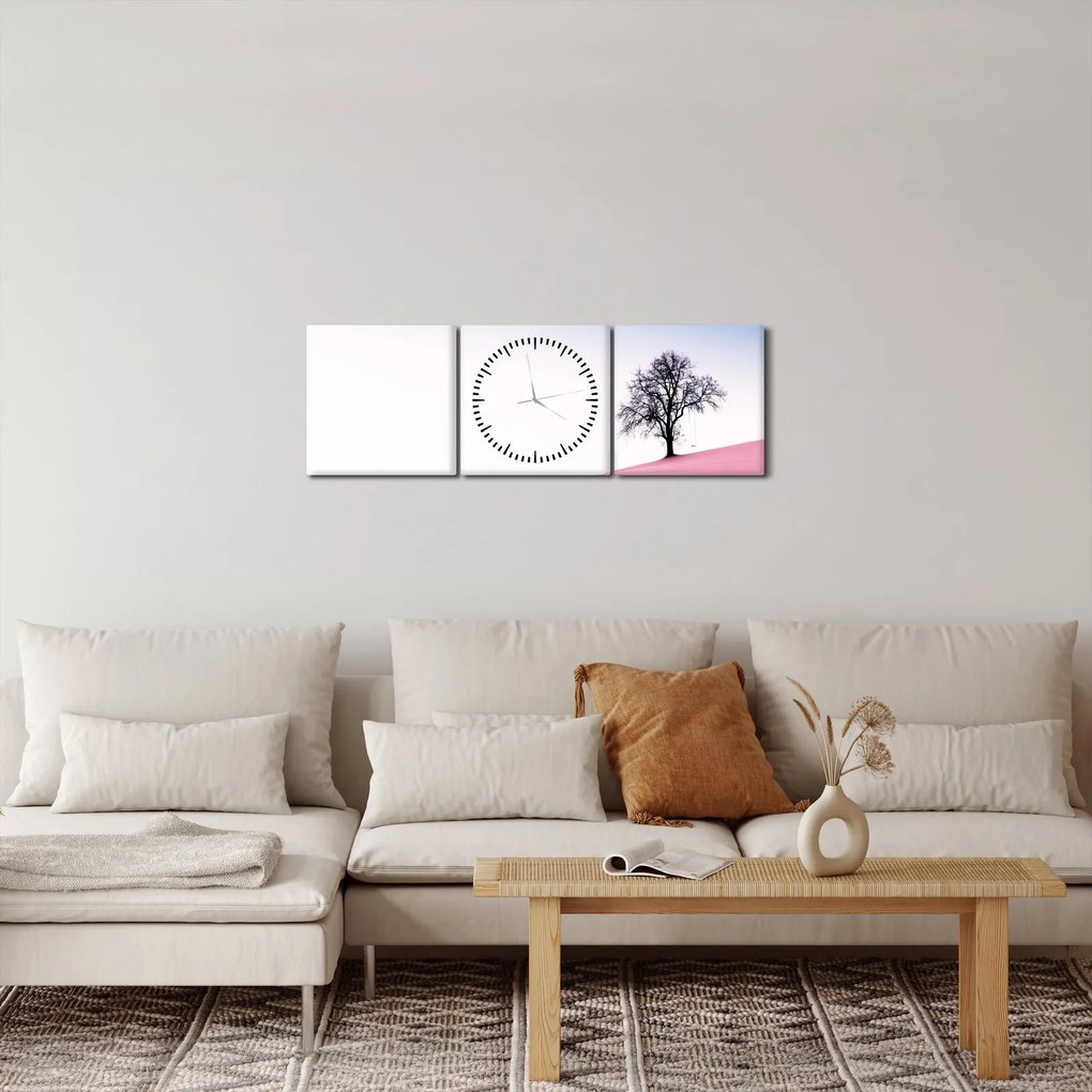 Kép - Rózsaszín álom (órával) (90x30 cm)