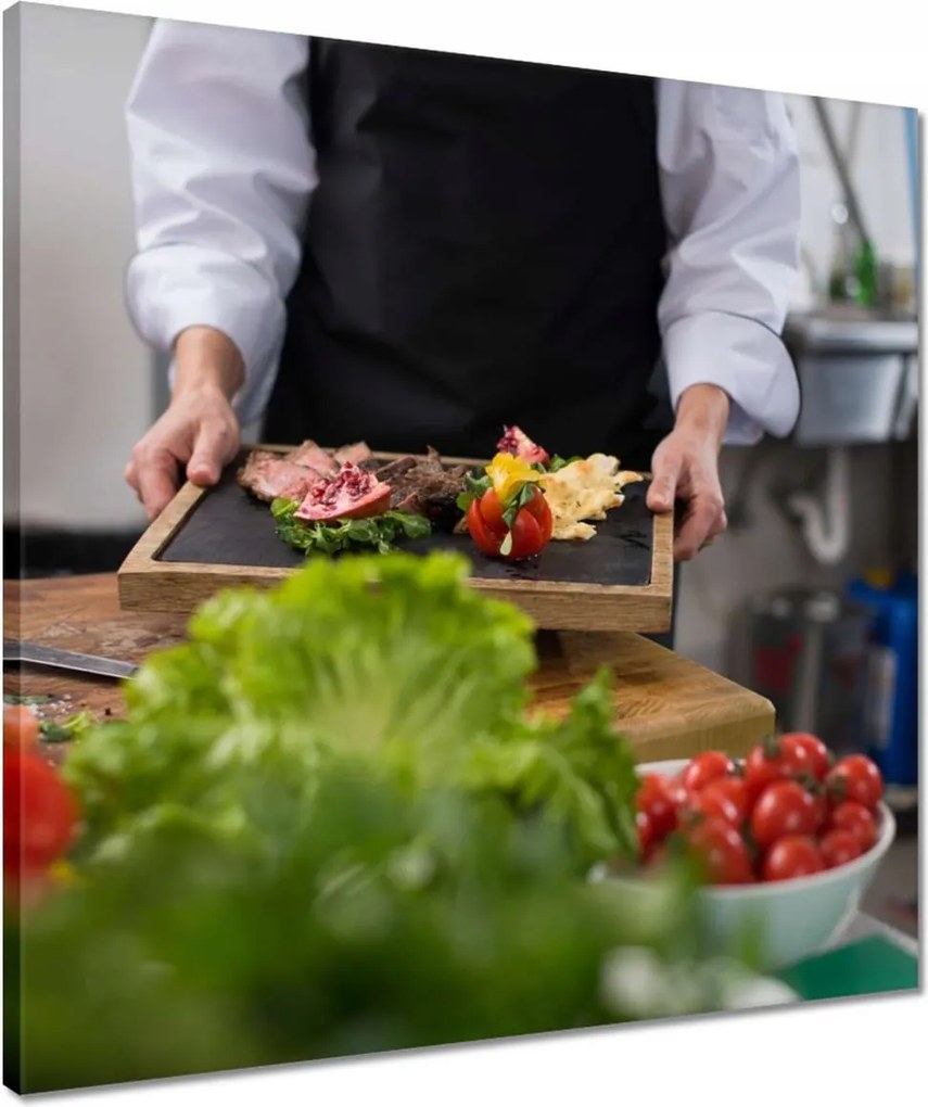 Vászonkép 50x50 Tányér beefsteak