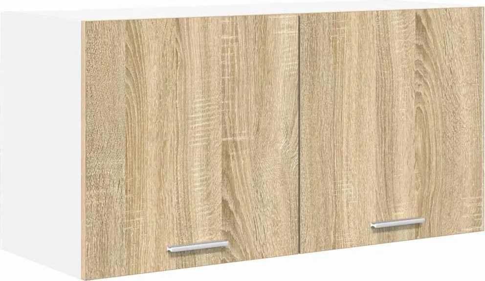 vidaXL Függő szekrény tárolóval Sonoma tölgy 80 x 31 x 40 cm Faanyag
