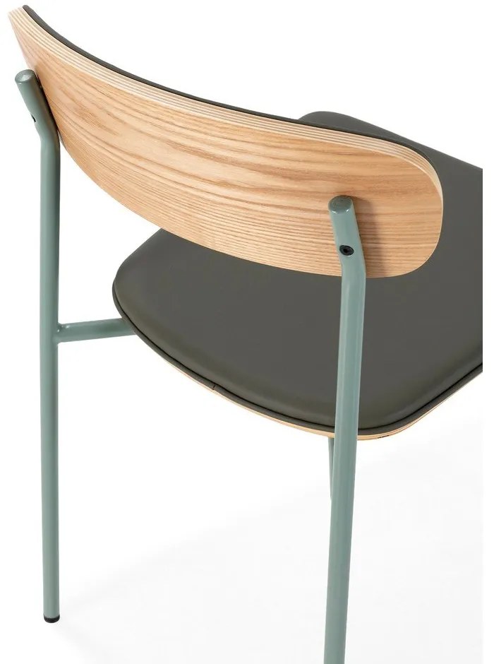 Sötétzöld kárpitozott rakásolható étkezőszék szett 2 db-os Saula – Marckeric