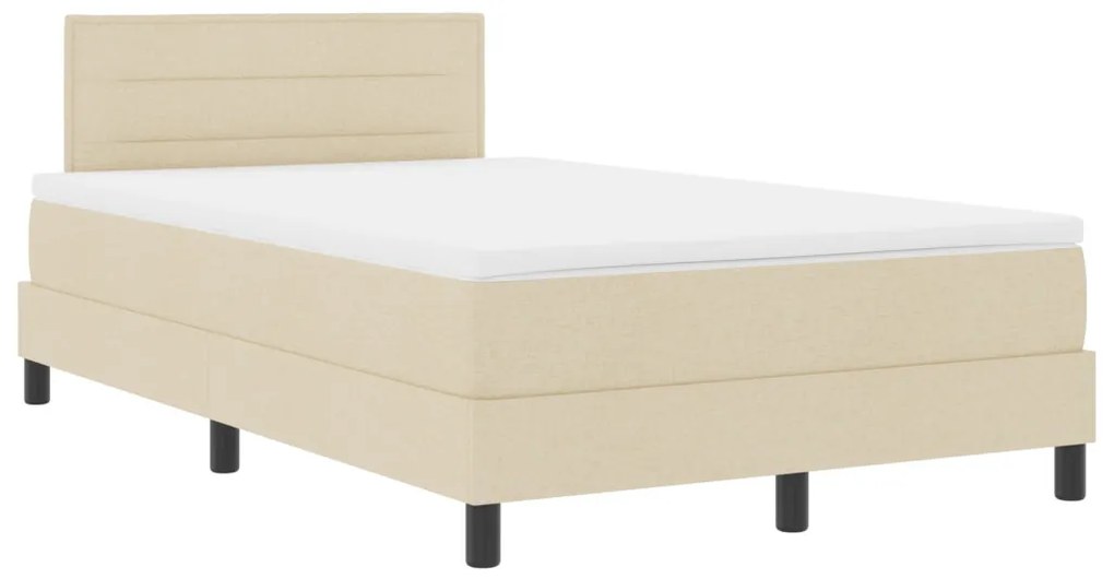 Box Spring ágy matraccal, krém színben, 120x200 cm szövet