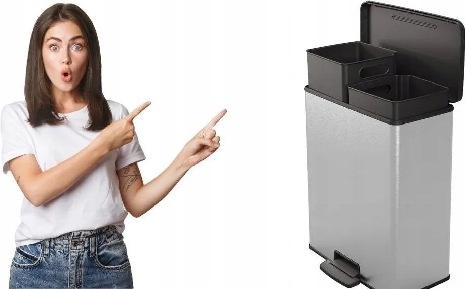 Pedálos szemeteskosár Curver Decobin Duo 26+26L