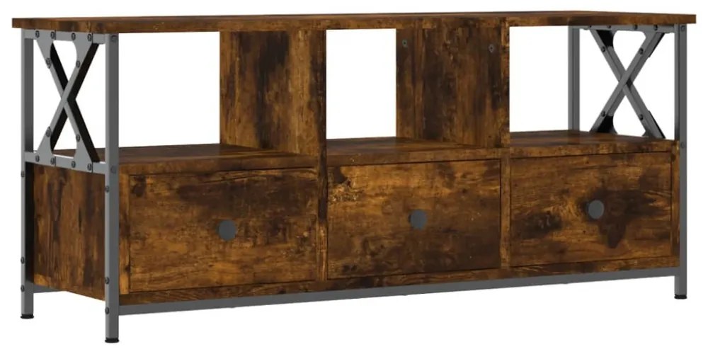 sonoma tölgy színű szerelt fa és vas TV-szekrény 102x33x45 cm