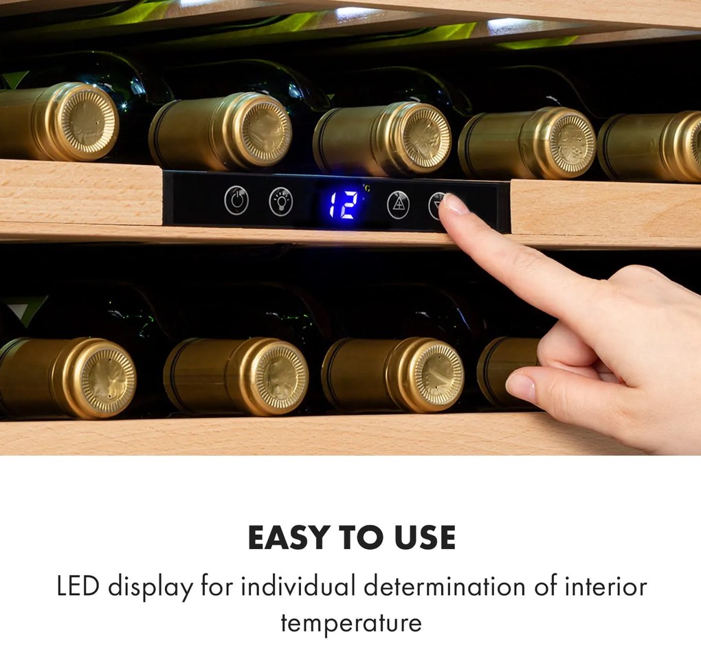 Klarstein Vinsider 24D Built-In, beépített borhűtő, Quartz Edition