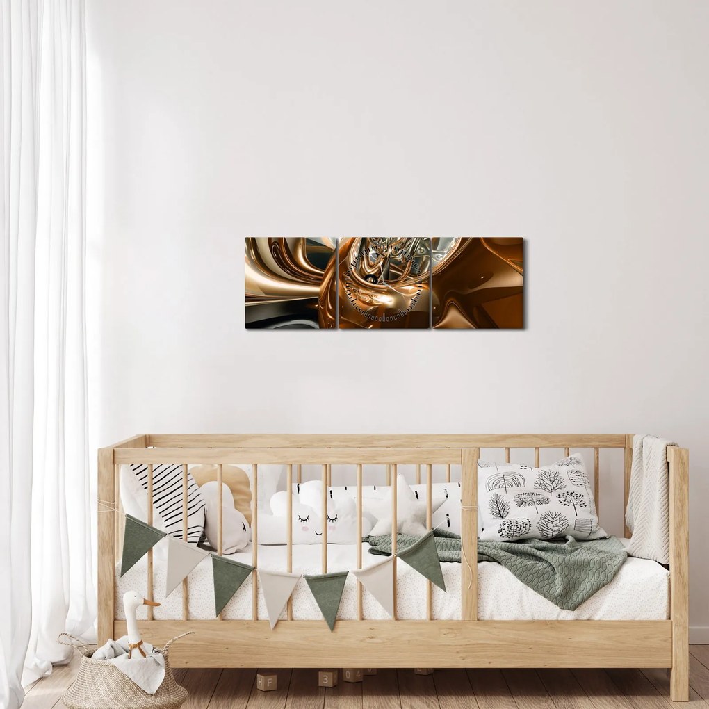 Absztrakciós kép (órával) (90x30 cm)