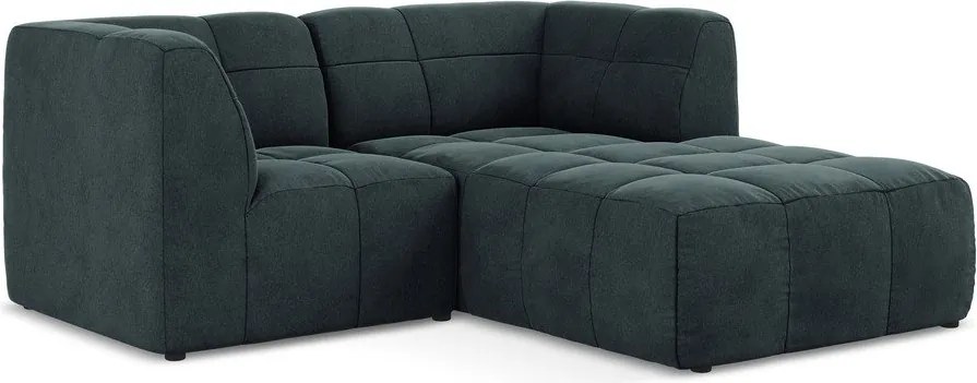 Kék bársony sarokkanapé (jobb oldali-heverő résszel) Aloha – Makamii