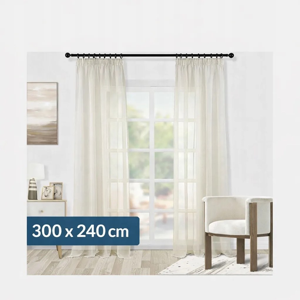 Függöny bézs 300x240 ráncoló szalag függöny a nappaliba