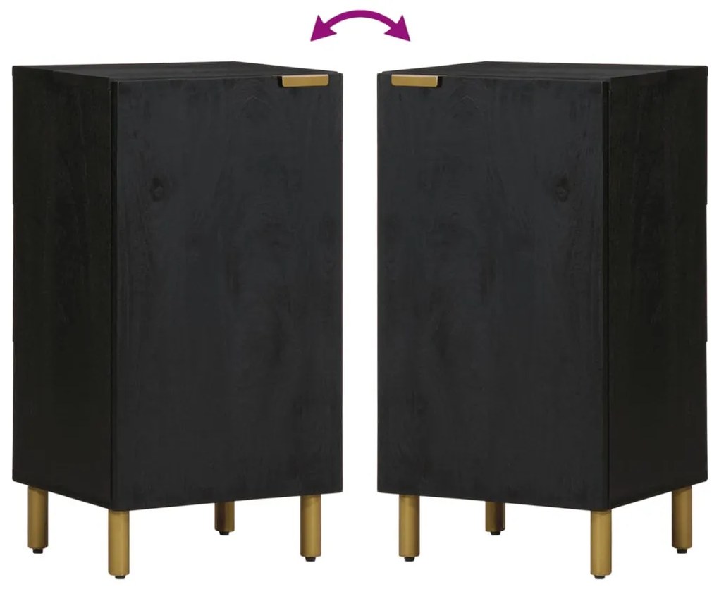 fekete szerelt fa tálalószekrény 40 x 33 x 75 cm