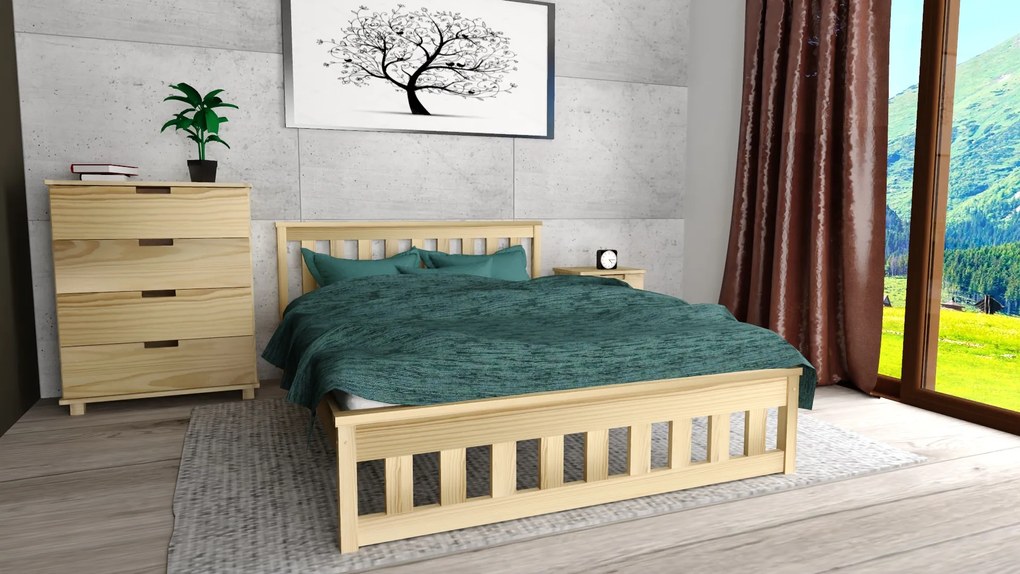 Ágy MAICA 90 x 200 cm, fenyőfa Matrac: Somnia matrac 18 cm, Ágyrács: Ágyrács nélkül