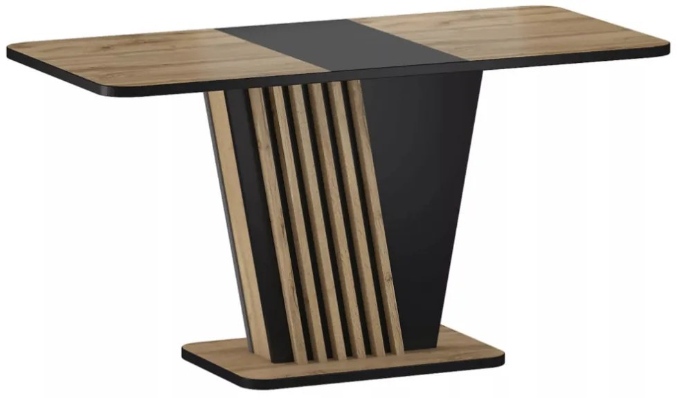 Nevio bővíthető étkezőasztal tölgy/fekete 125-170 cm
