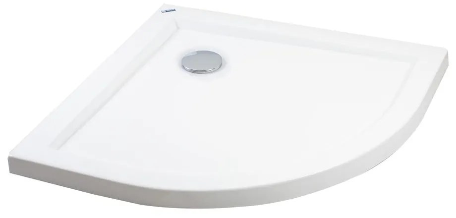 Coria 80x80x5 cm íves, akril zuhanytálca szifonnal