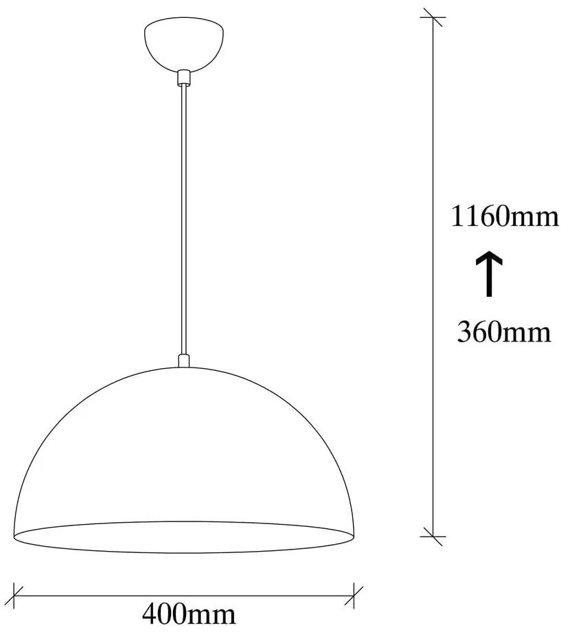 Fekete függőlámpa fém búrával ø 40 cm Coppa – Opviq lights
