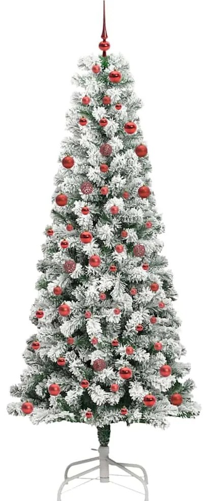 Műanyag Hajtogatós Karácsonyfa 300 LED-del Zöld és fehér 210 cm