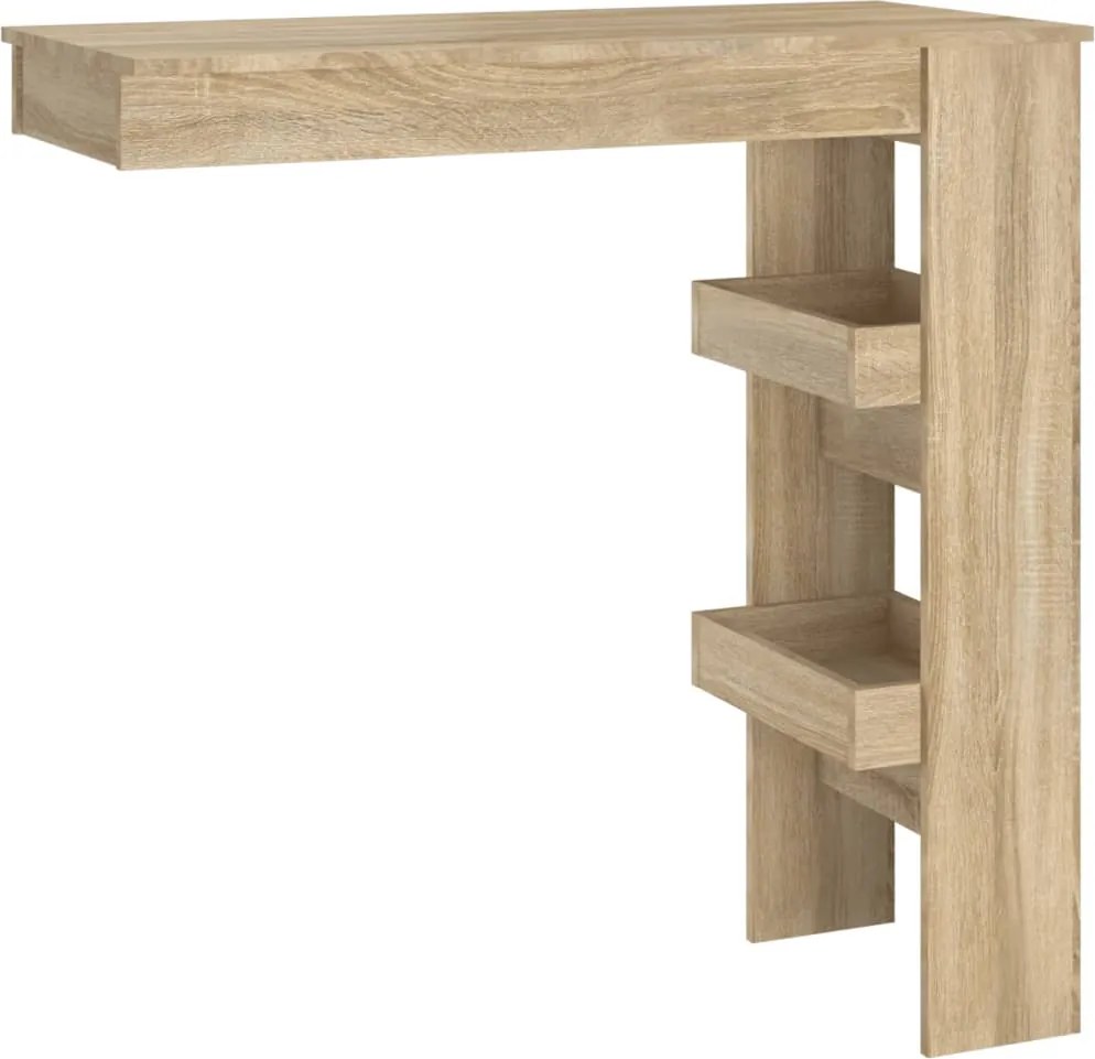 vidaXL sonoma tölgy színű fatermék fali bárasztal 102 x 45 x 103,5 cm