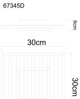 Globo 67345D - WOODY LED mennyezeti lámpa 18W, 3000K, 30x30 cm