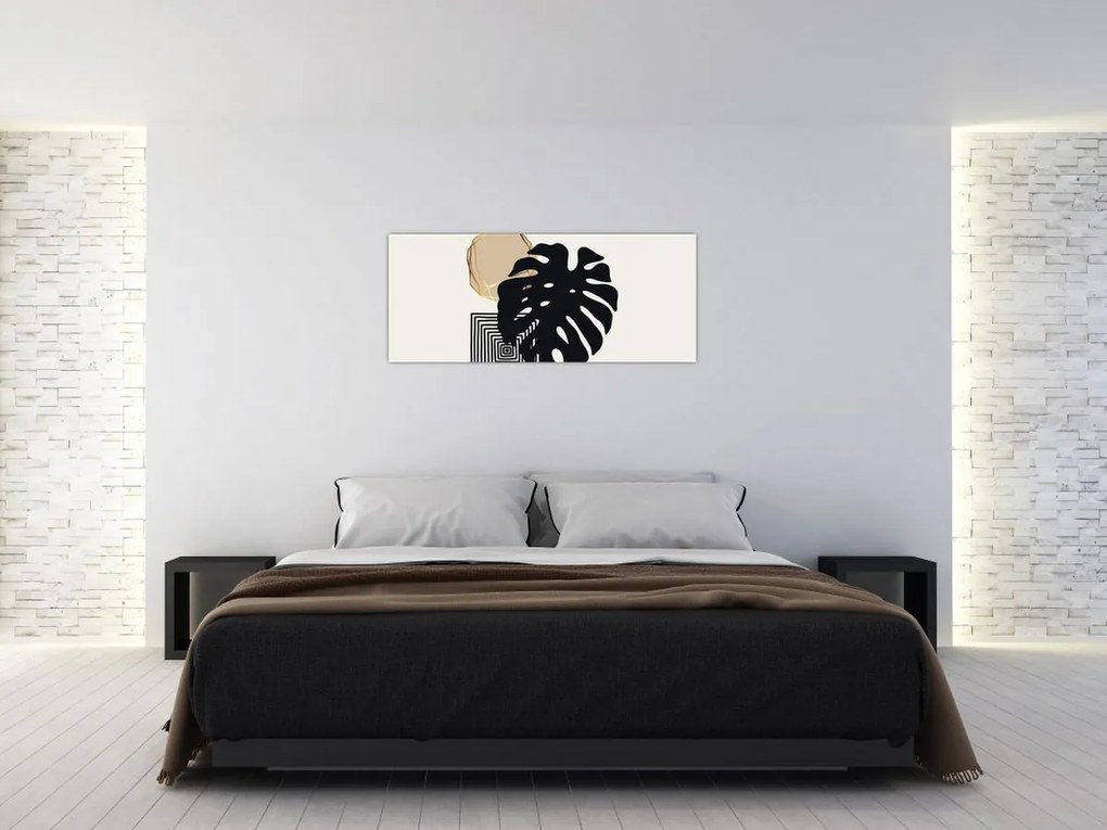Kép - Absztrakció trópusi levelekkel N⁰2 (120x50 cm)