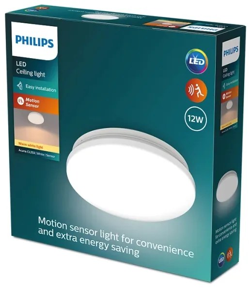 Philips ACUNA LED mennyezeti lámpa szenzorral 12W 230V 2700K