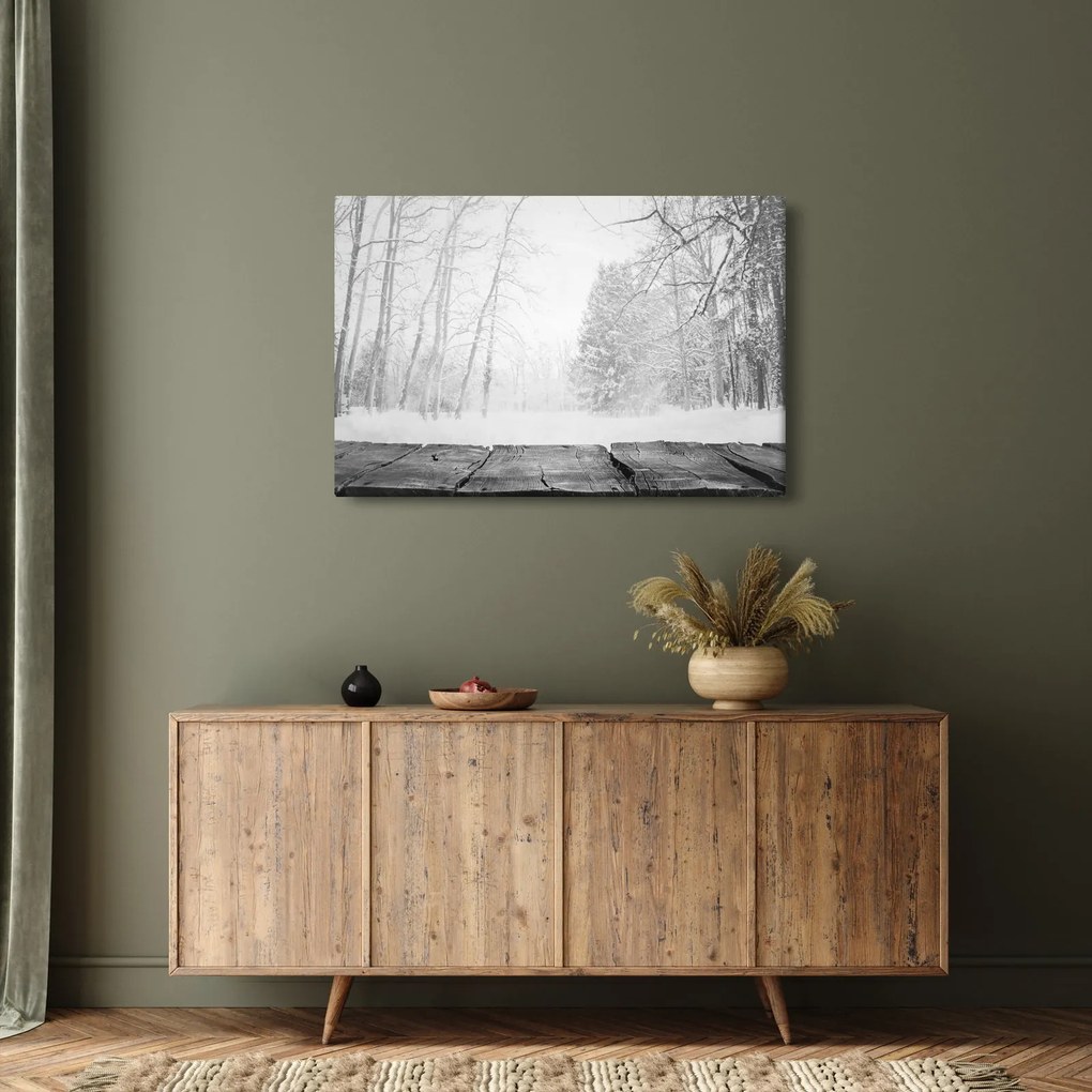 Kép - Fából készült móló télen (90x60 cm)