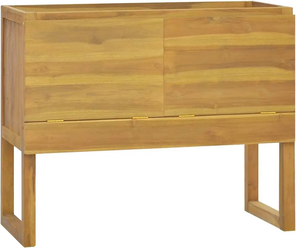 vidaXL tömör tíkfa fürdőszobaszekrény 90 x 40 x 75,5 cm