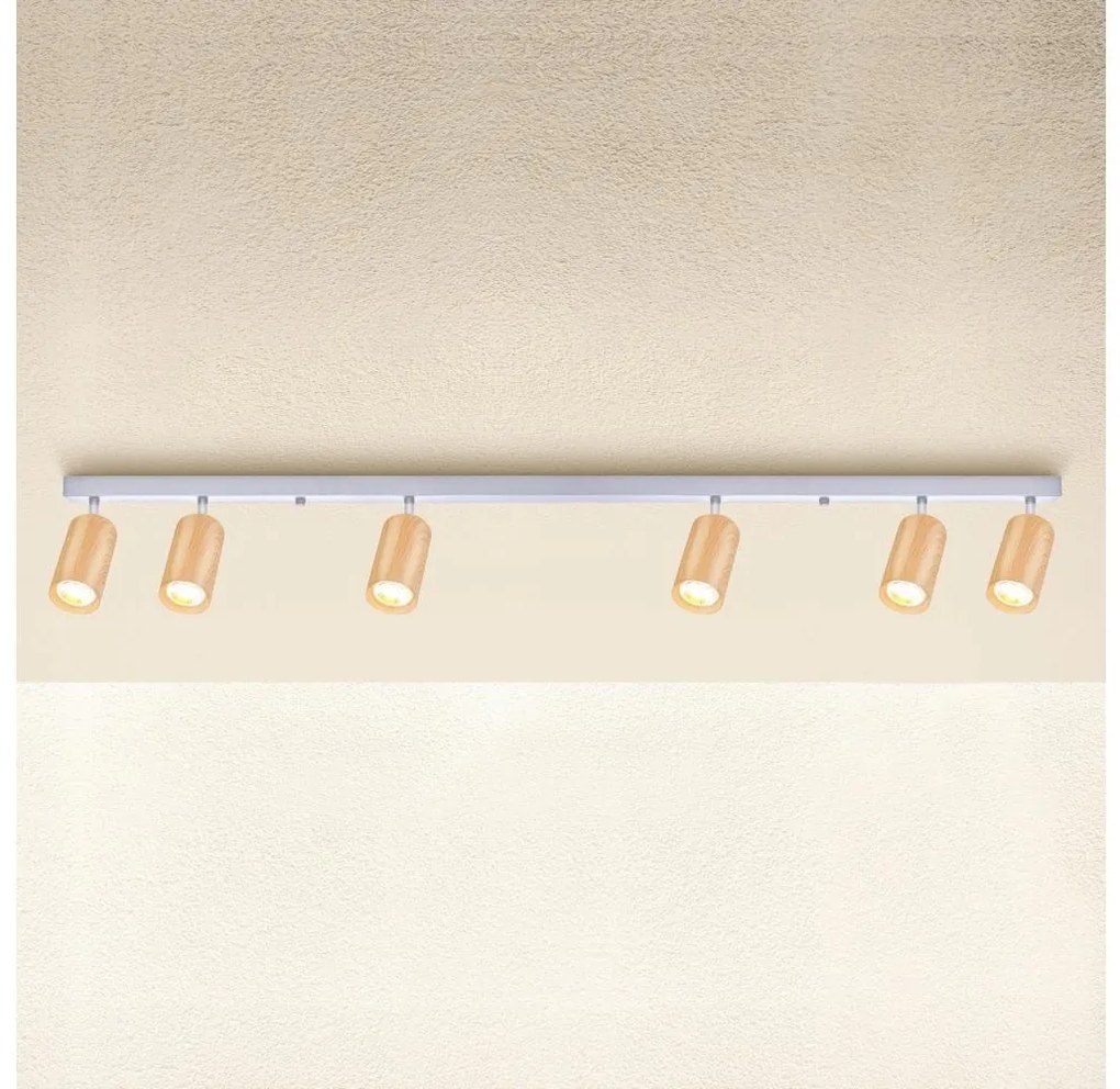 Brilagi Brilagi - Spotlámpa SELE 6xGU10/30W/230V fehér/tölgy dekor BG1399