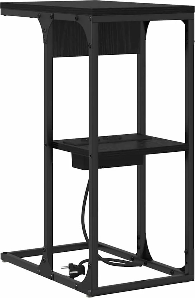 vidaXL Éjjeliszekrény Fekete tölgy 41,5 x 26 x 60,5 cm Faanyag