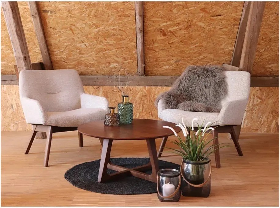 London homokbarna diófa fotel - House Nordic