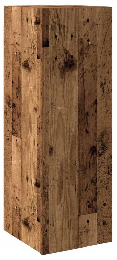antik fa színű szerelt fa TV-szekrény 30,5 x 30 x 90 cm