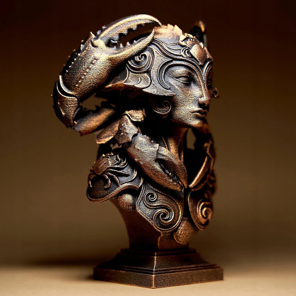 Rák Zodiákus jel Nő Fantasy Figura Szobor Dekoráció 3D nyomtatás 15cm