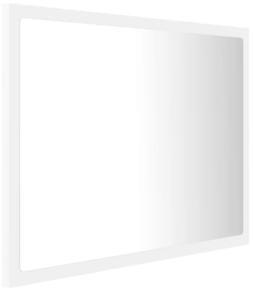 Fehér akril LED-es fürdőszobai tükör 60 x 8,5 x 37 cm