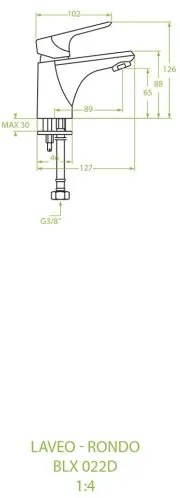 Laveo Rondo, mosdócsaptelep h-126, króm, LAV-BLX_022D