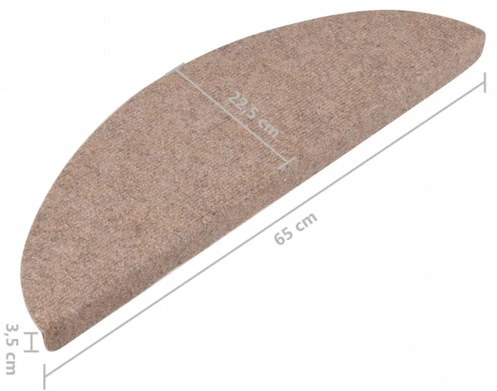 15 db bézs öntapadó lépcsőszőnyeg 65x22,5x3,5 cm