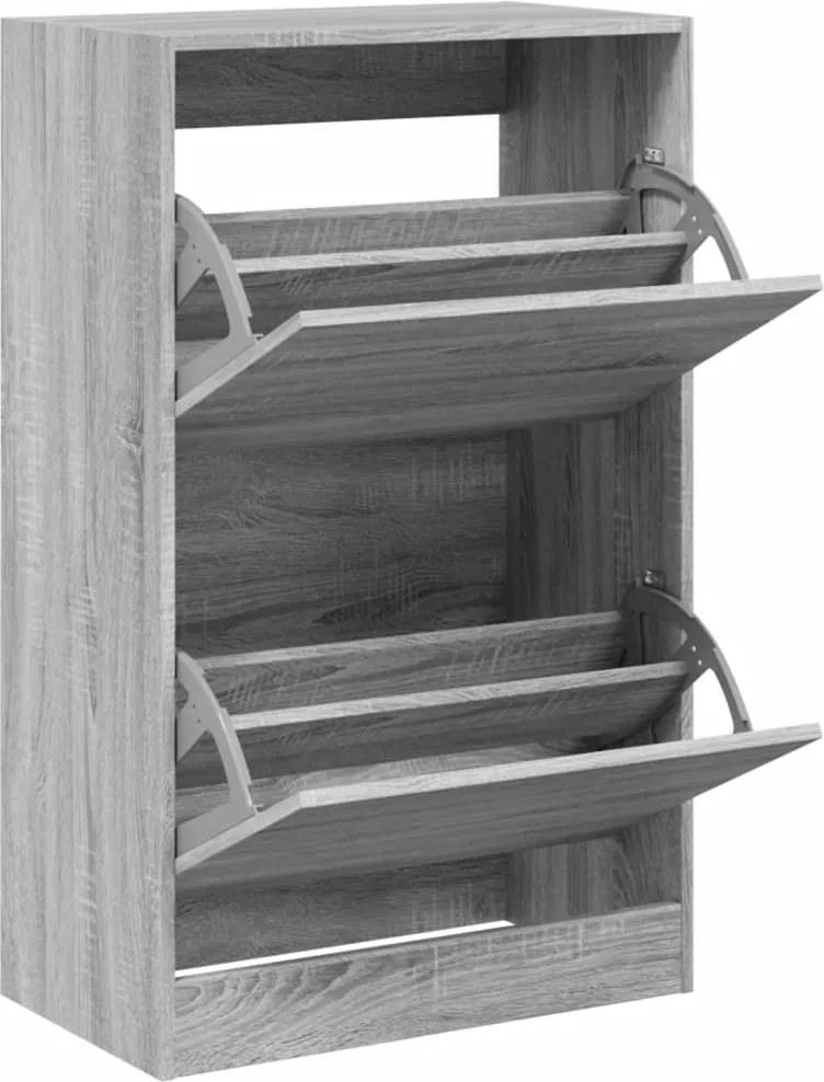 vidaXL szürke sonoma színű szerelt fa cipőszekrény 60 x 34 x 96,5 cm