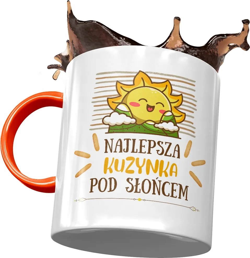 Narancssárga Bögre Unokatestvérnek Születésnapra Ajándék Nyomtatott Fotóval