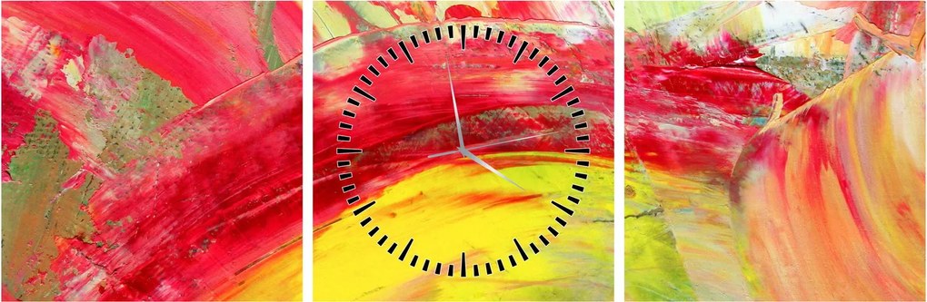 Absztrakció kép - festmény (órával) (90x30 cm)