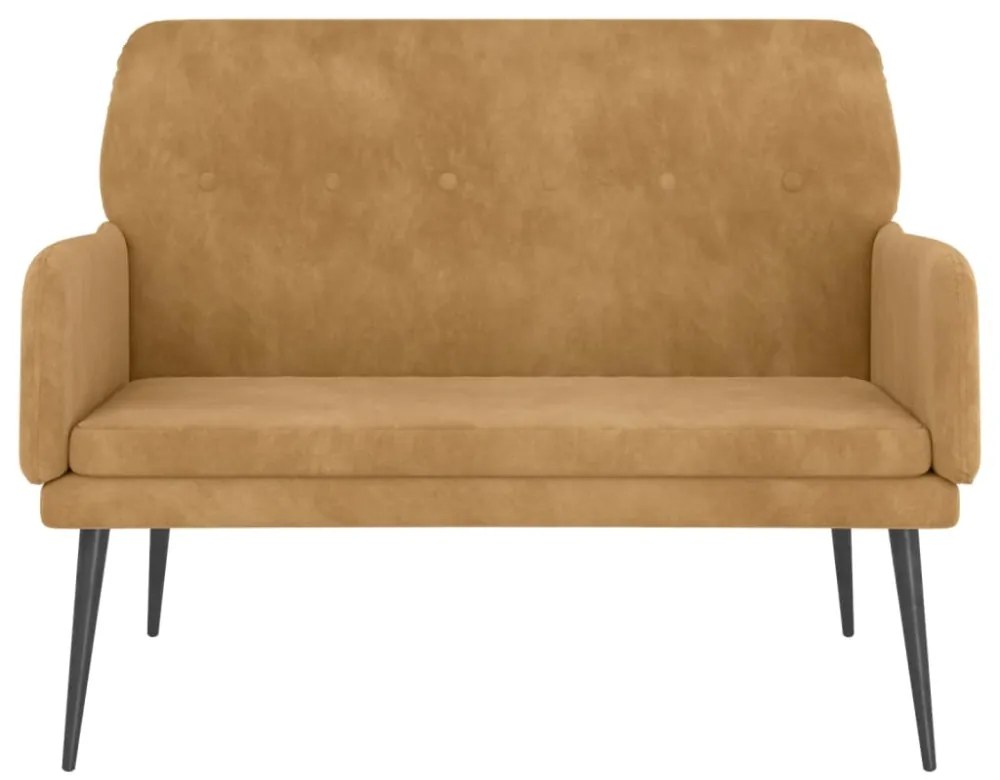 vidaXL barna bársonypad 108x79x79 cm