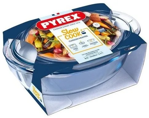 Pyrex üveg sütőtál fedővel, 4,1 l