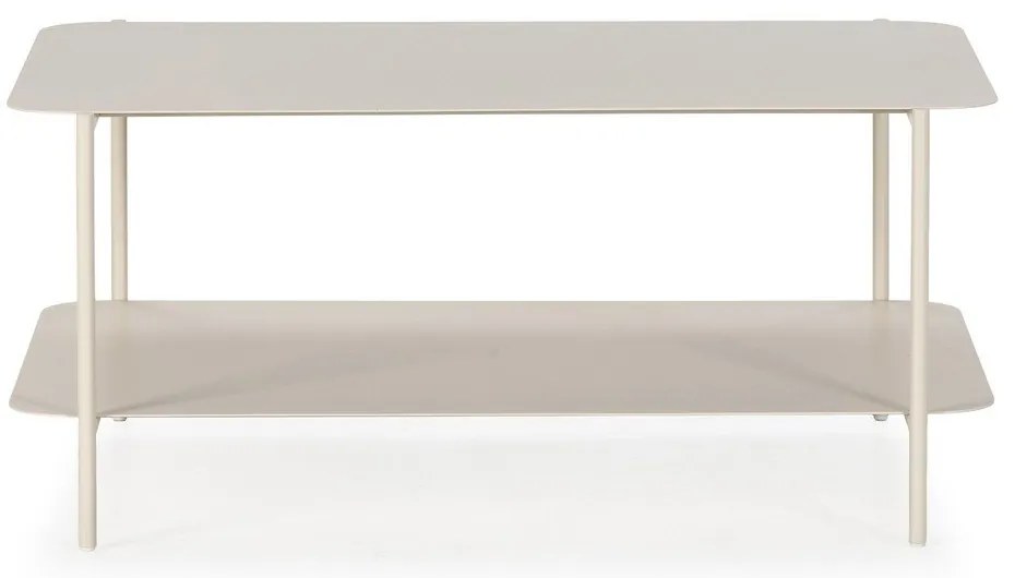 Krémszínű fém dohányzóasztal 58x90 cm Beatrix – MOME