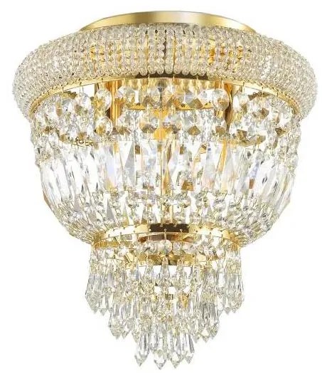 Ideal Lux - Kristály mennyezeti lámpa DUBAI 3xE14/28W/230V átm. 32 cm arany