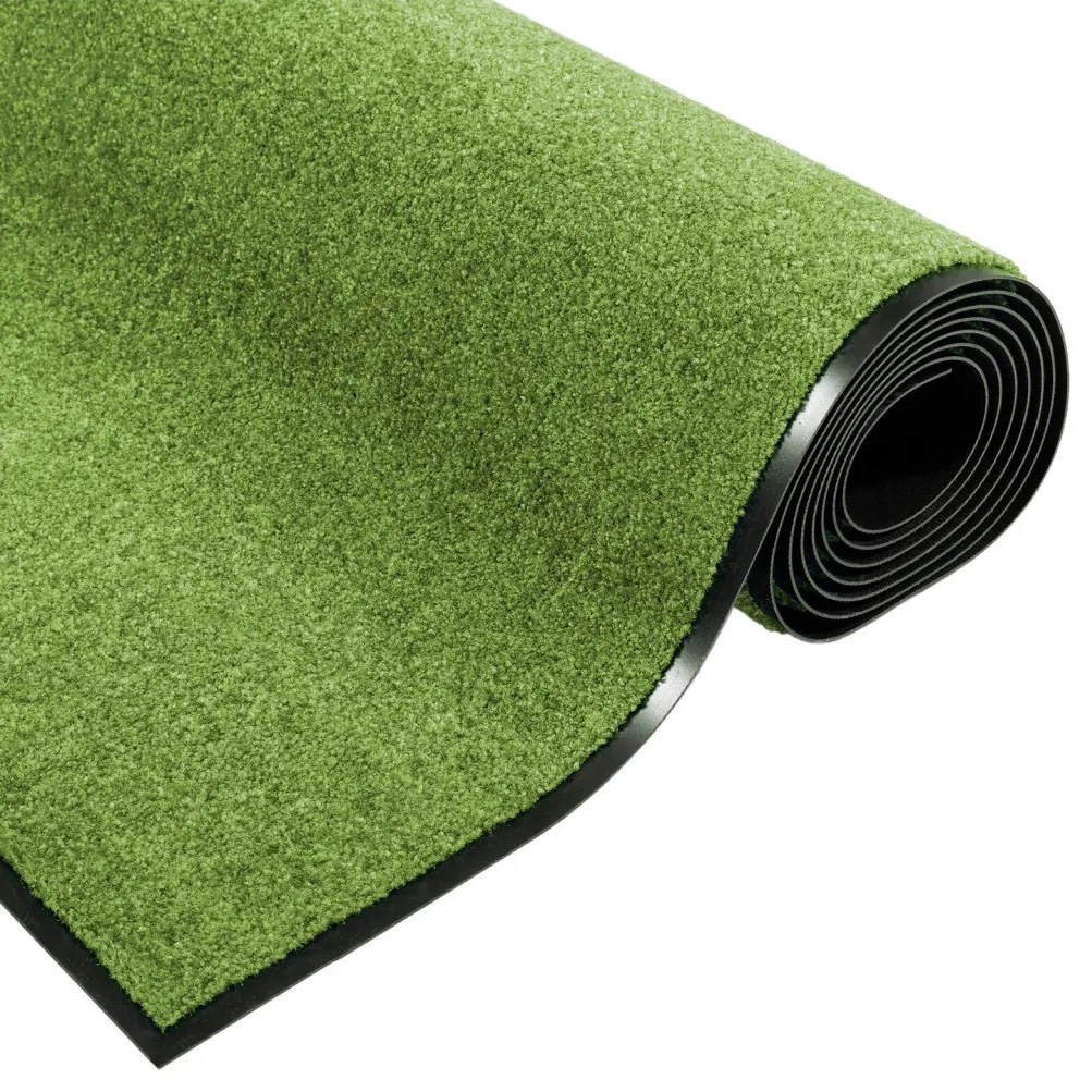 Ajtószőnyeg Zöld és Fekete 120 x 250 cm Poliamid és PVC