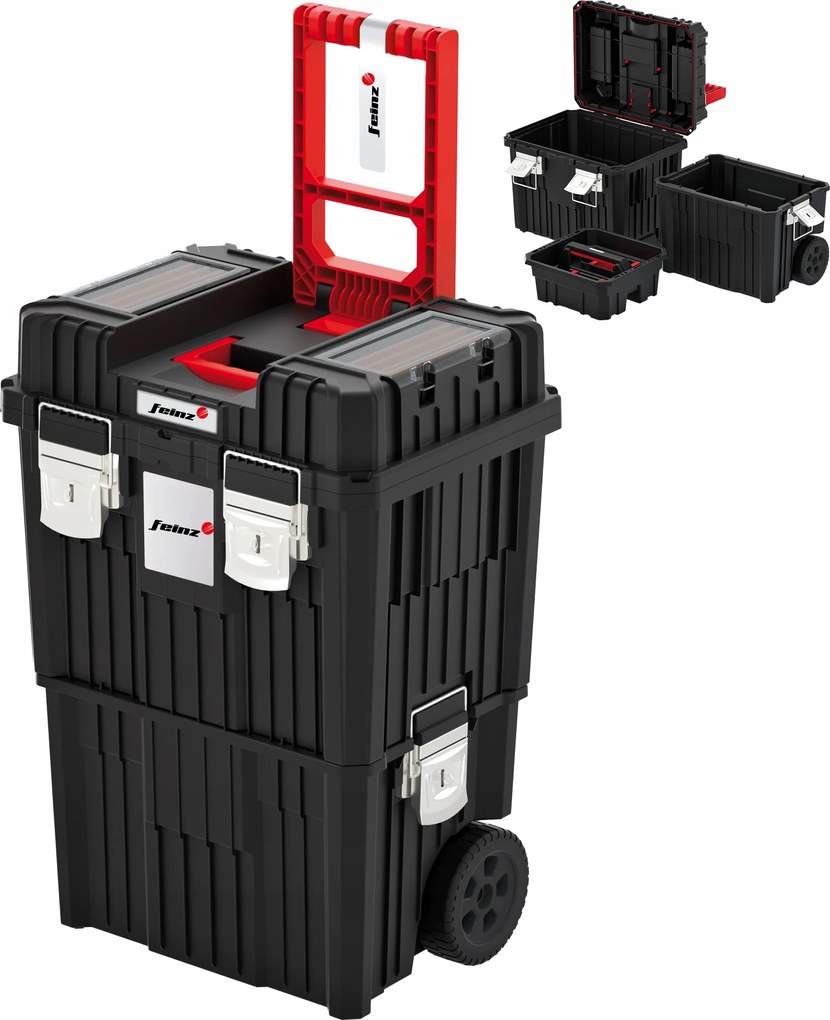 Gurulós Mobil Szerszámosláda Nagy Fém Moduláris Láda