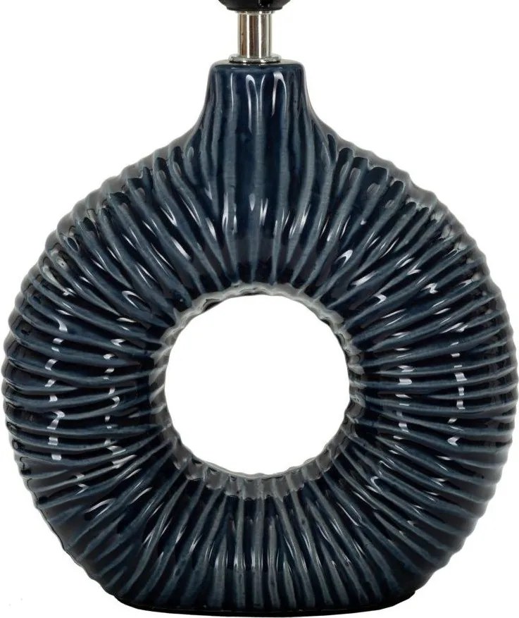 Kék kerámia asztali lámpa textil búrával (magasság 43 cm) Seta – Mauro Ferretti