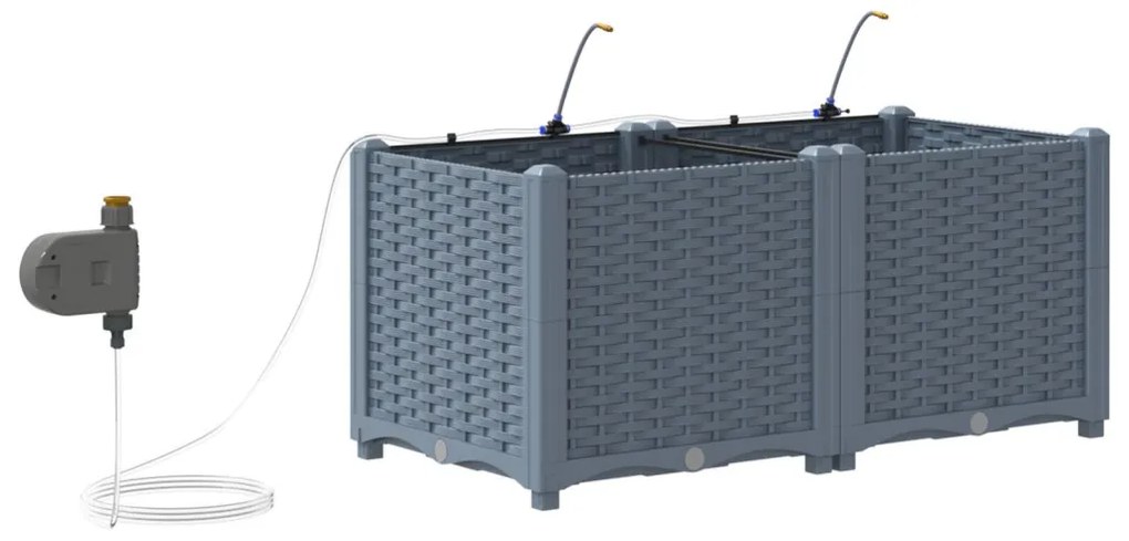 Kerti ültetők Világosszürke 80 x 40 x 37.5 cm Acél