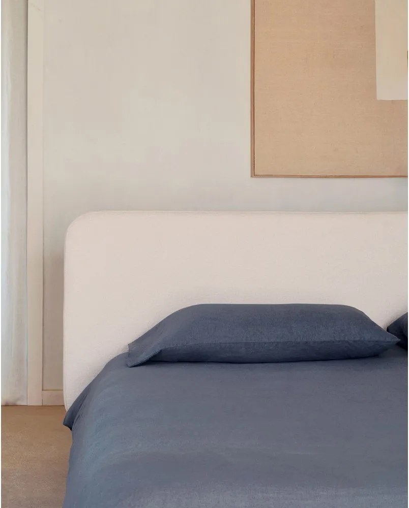 Bézs kárpitozott franciaágy 180x200 cm Odum – Kave Home