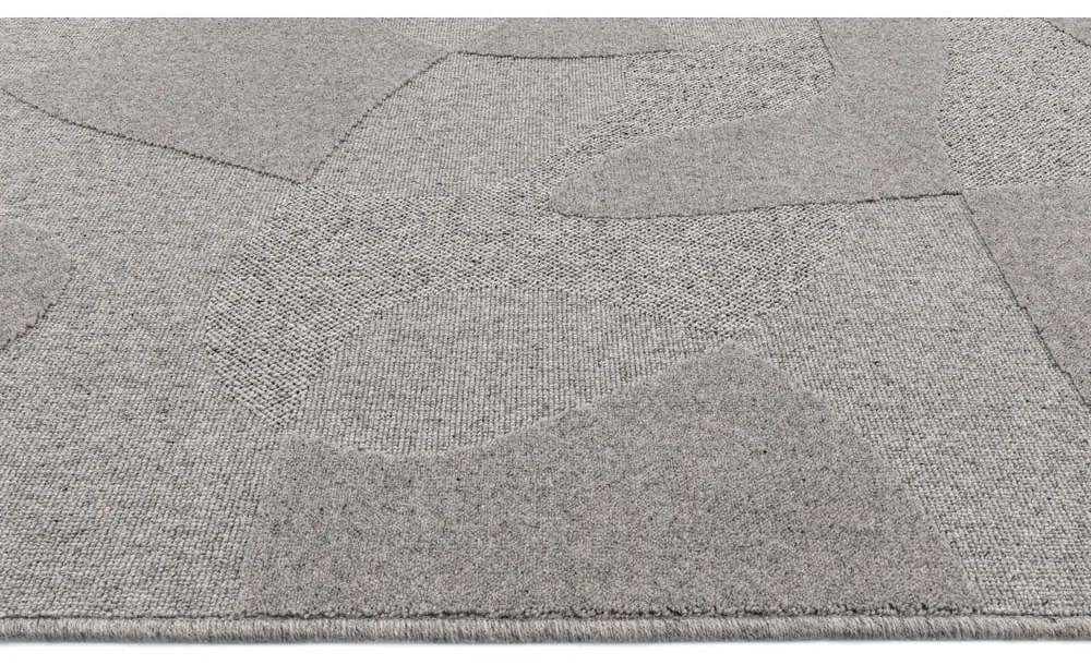 Szürke gyapjú szőnyeg 133x190 cm Morphic Botanica – Agnella