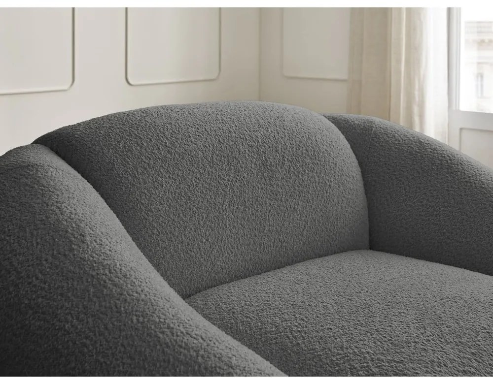 Szürke buklé fotel Tina – Bobochic Paris