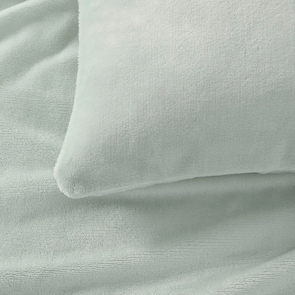 Goldea mikroplüss párnahuzat deluxe - zsályazöld 40 x 40 cm