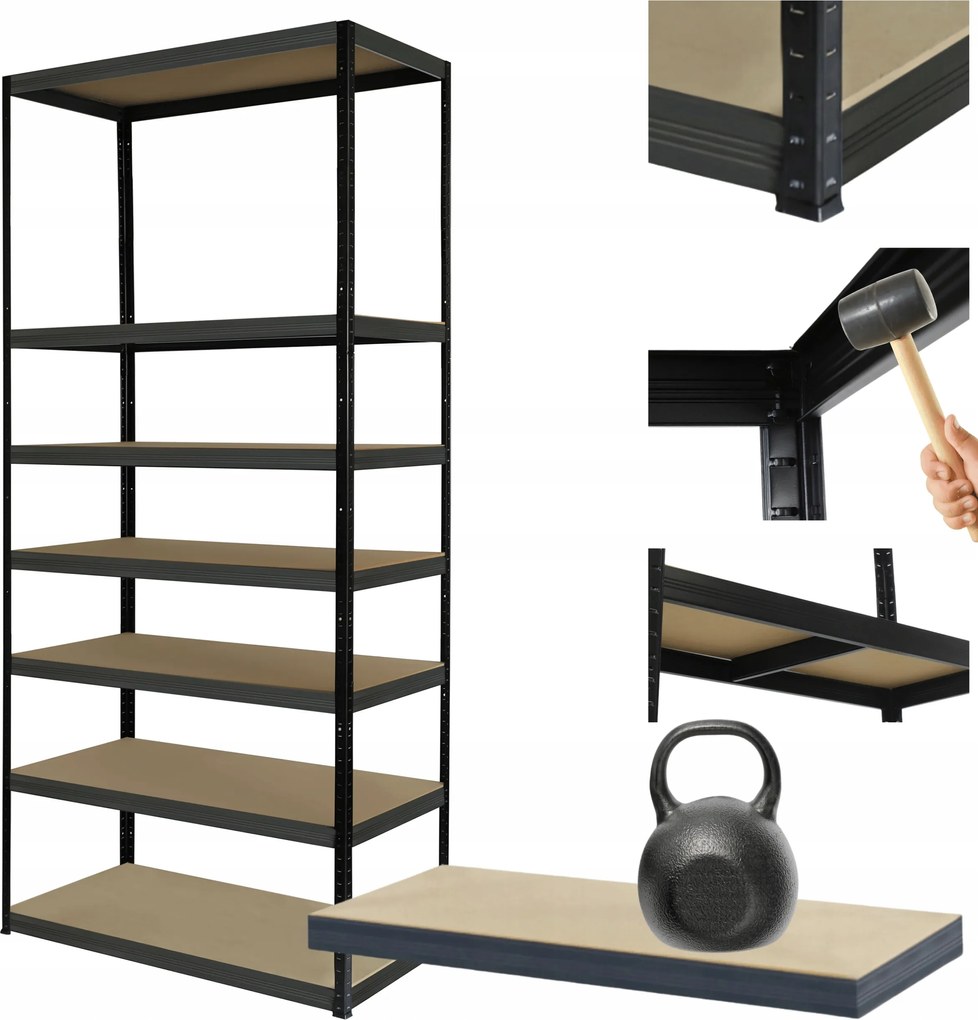 Tárolószekrény fém állvány Helios 270x110x35cm 7Px175kg 300EZER Komb